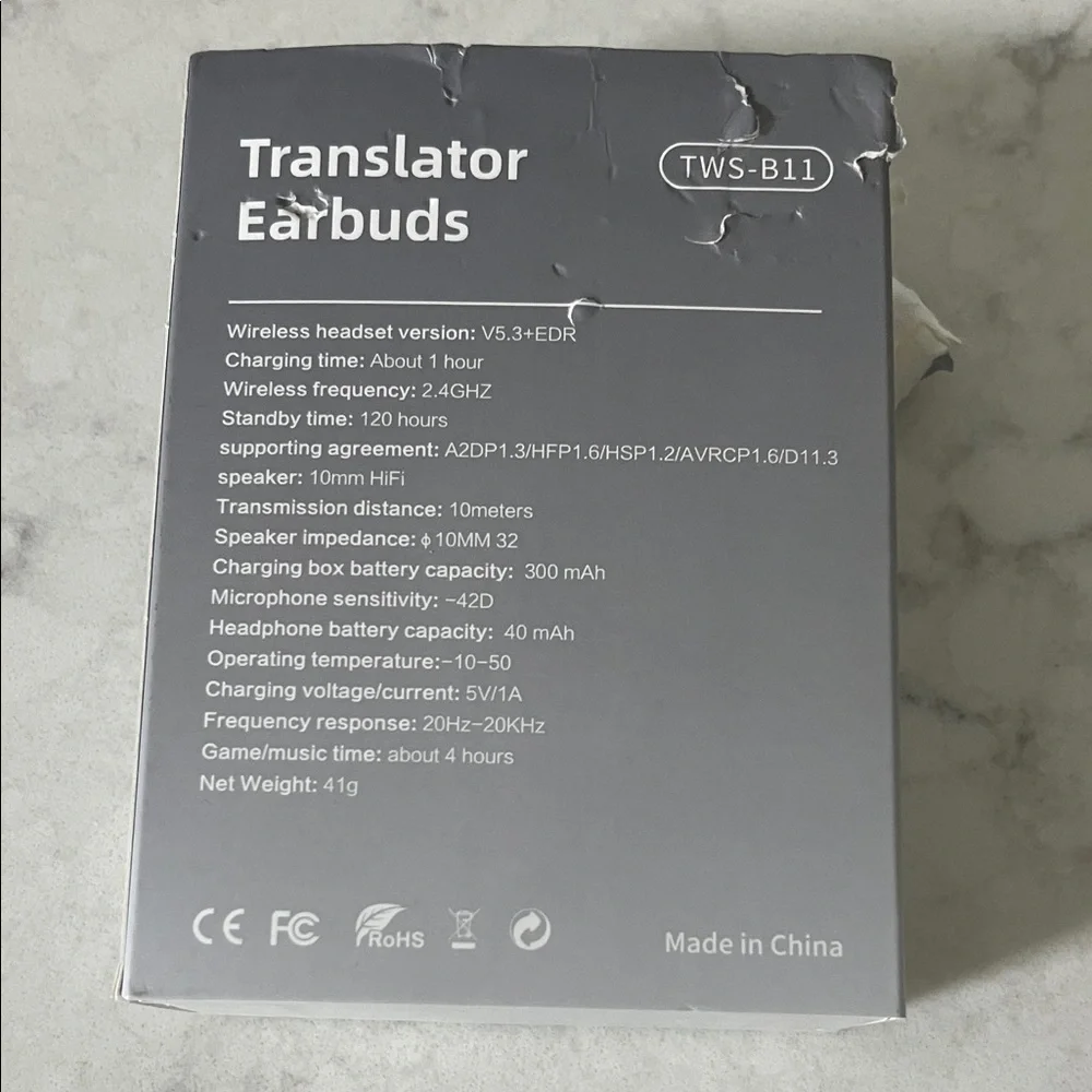 TWS-B11 Wireless Translator Earbuds - Black